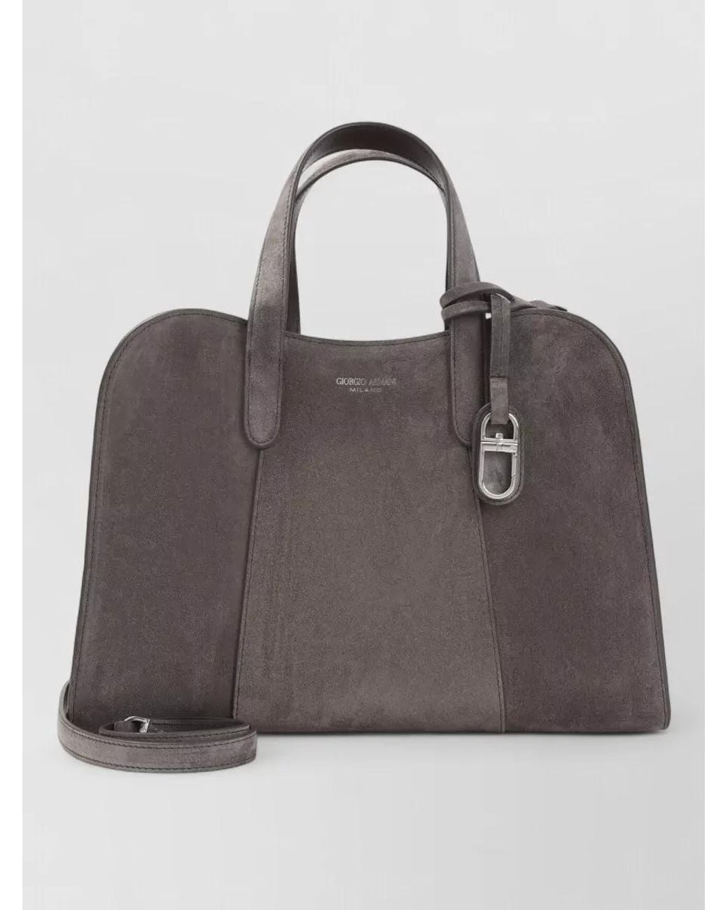 Giorgio Armani Gray Calf Leather Shoulder Bag