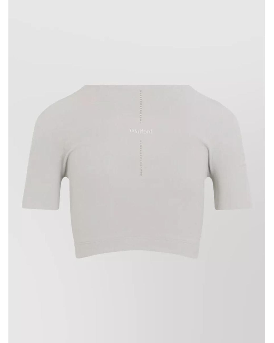 Wolford White Seamless Fitted Cropped T-Shirt