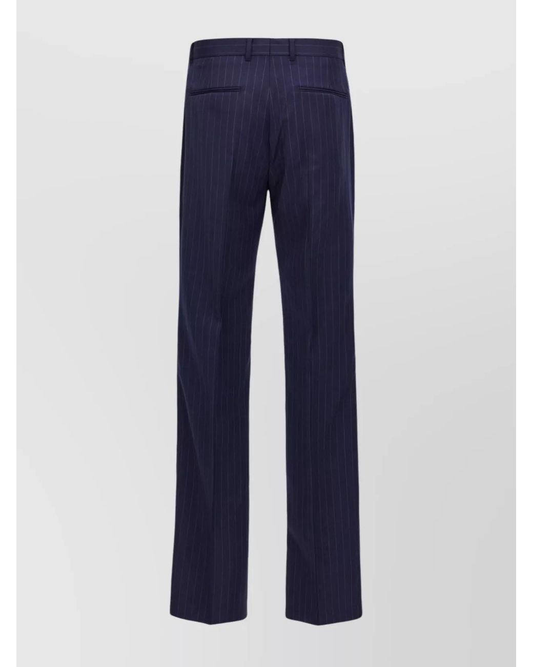 Givenchy Blue Wool High-Rise Slim-Fit Pinstriped Flared Trousers for men
