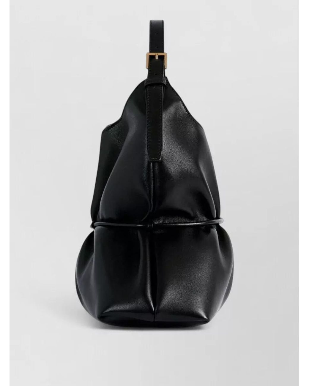 Balmain Black Medium Leather Shoulder Bag