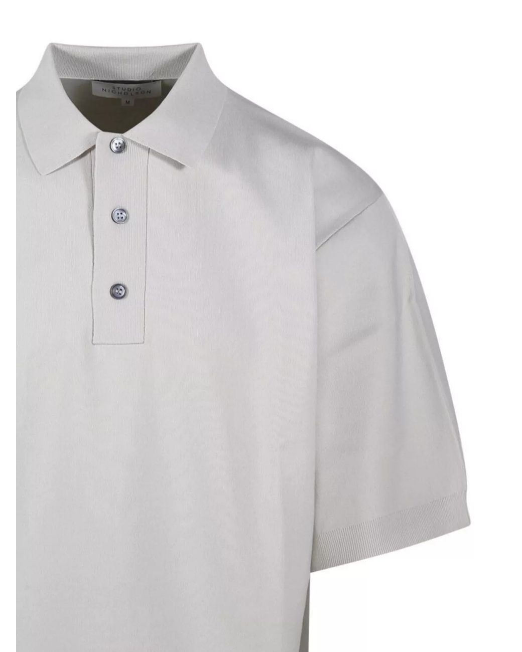 Studio Nicholson White Knitted Polo Shirt for men