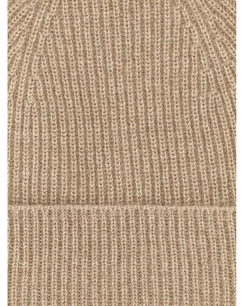 Ballantyne Natural Ribbed Cashmere Beanie for men