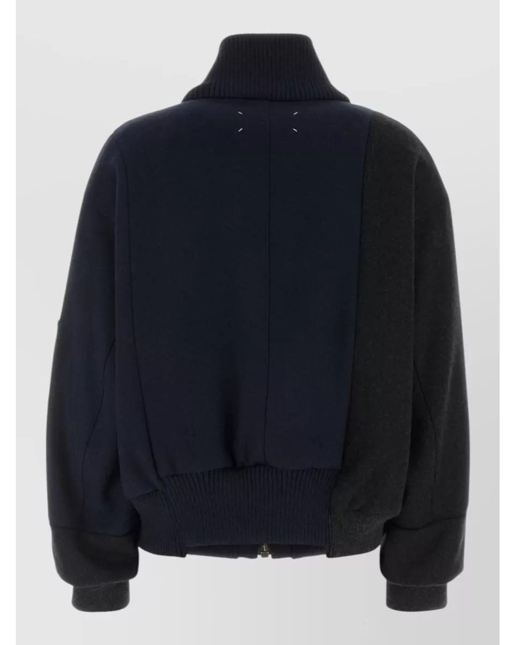 Maison Margiela Blue Virgin Wool Reversible Quilted Bomber Jacket