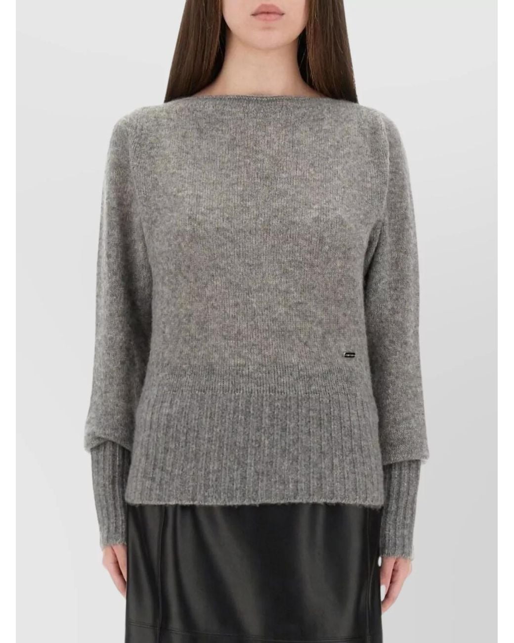 Tom Ford Gray Cashmere Silk Boat Neck Jumper