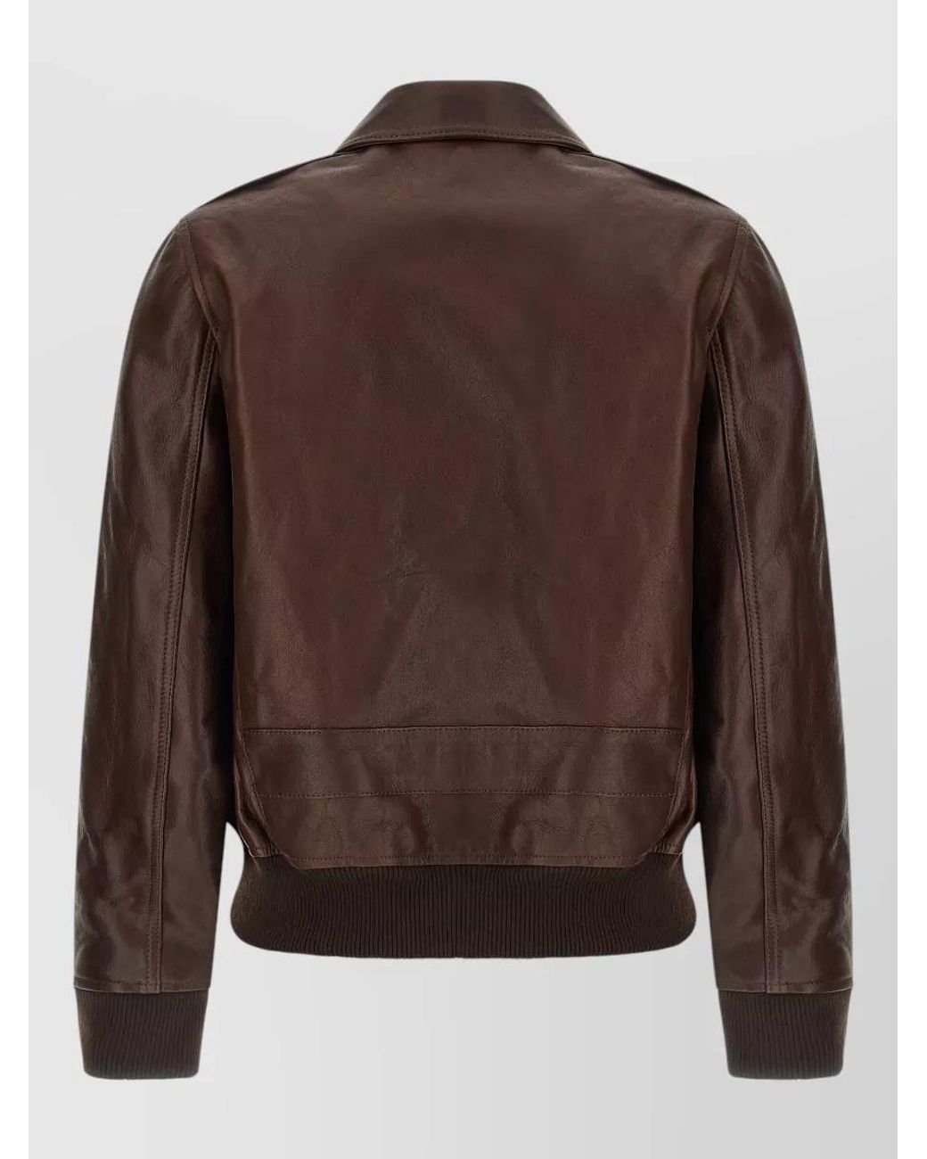 A.P.C. Brown Leather Zip-Up Blouson Jacket