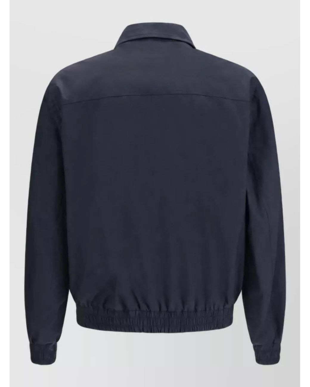 Brunello Cucinelli Blue Silk Biker Jacket for men