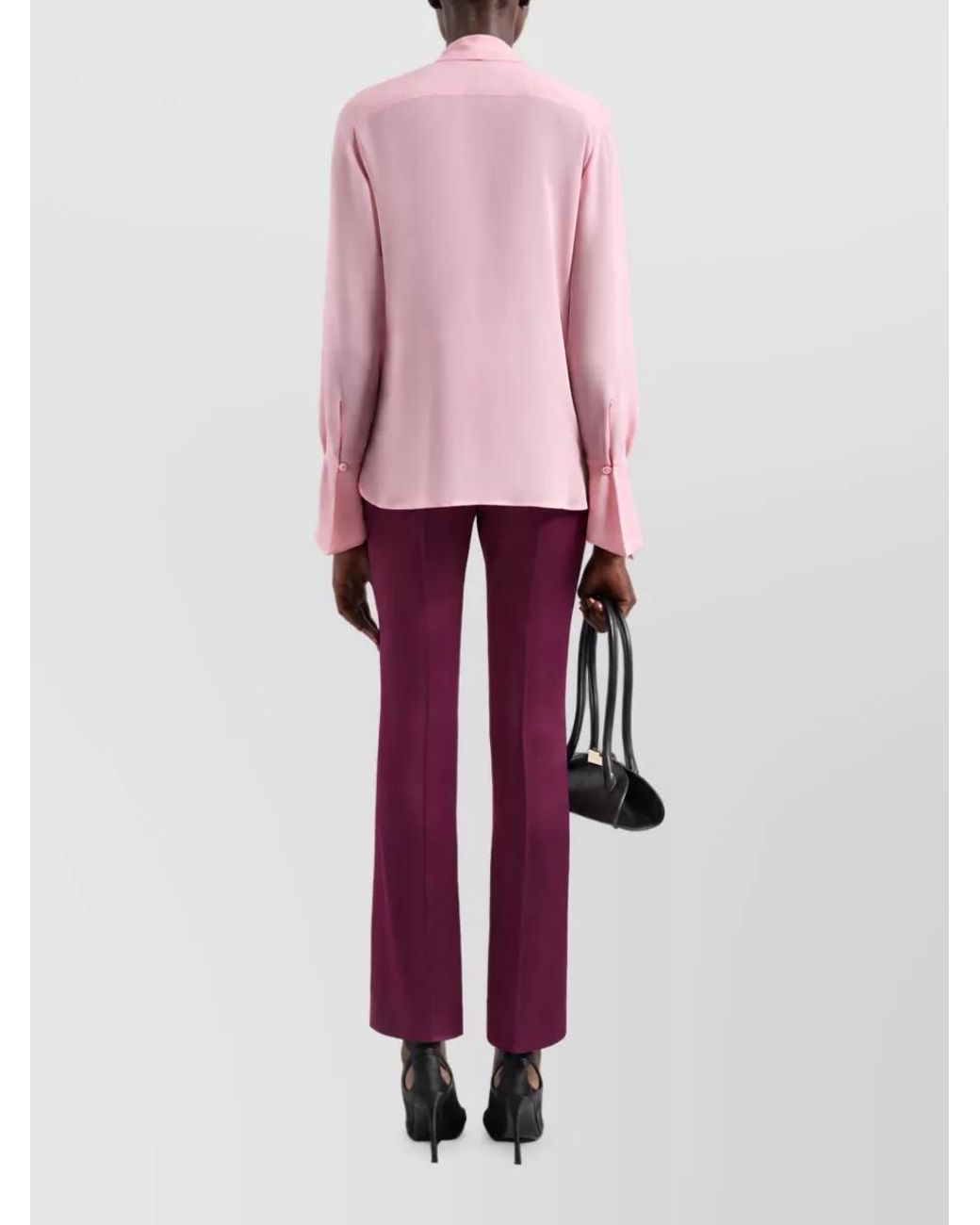 Nina Ricci Pink Silk Long-Sleeve Shirt