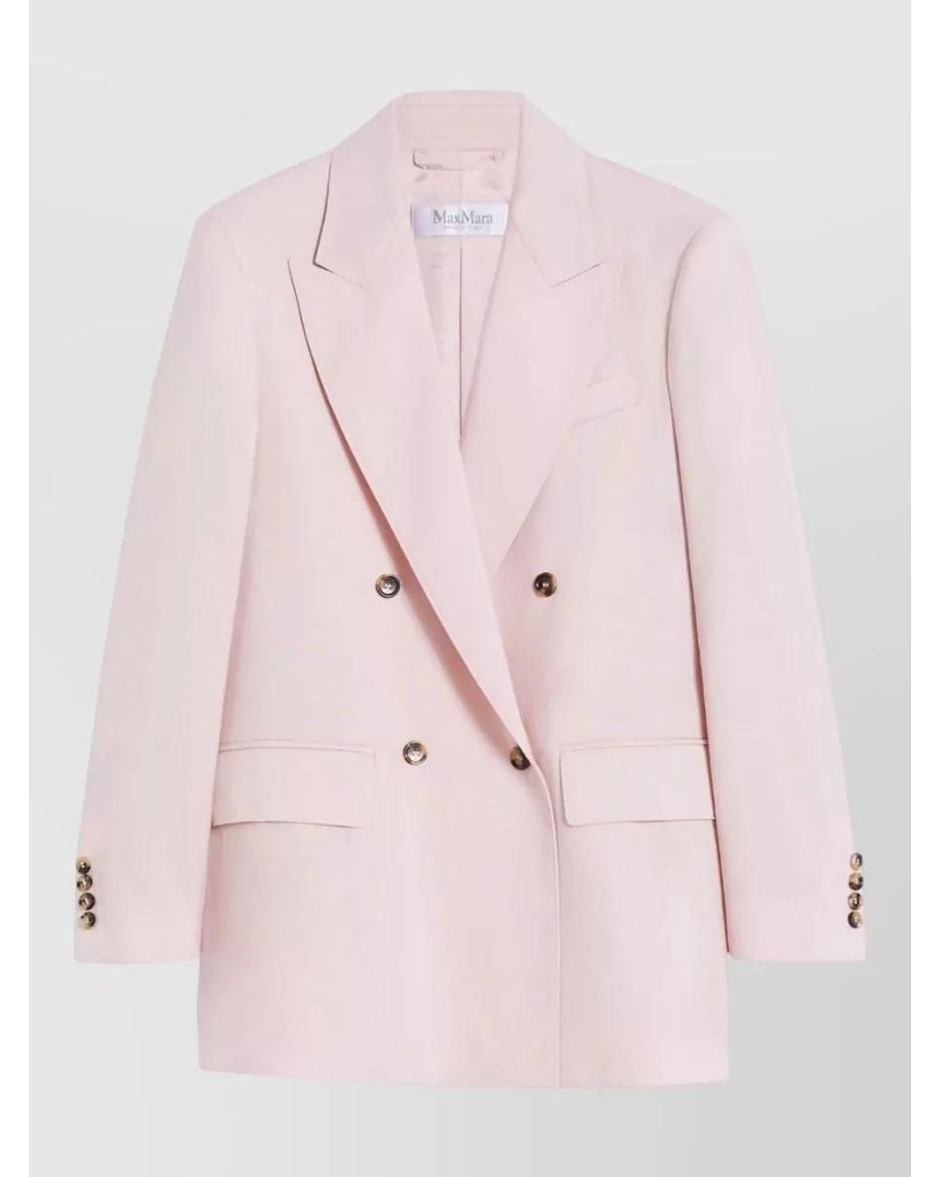 Max Mara Pink Silk Blend Double-Breasted Blazer