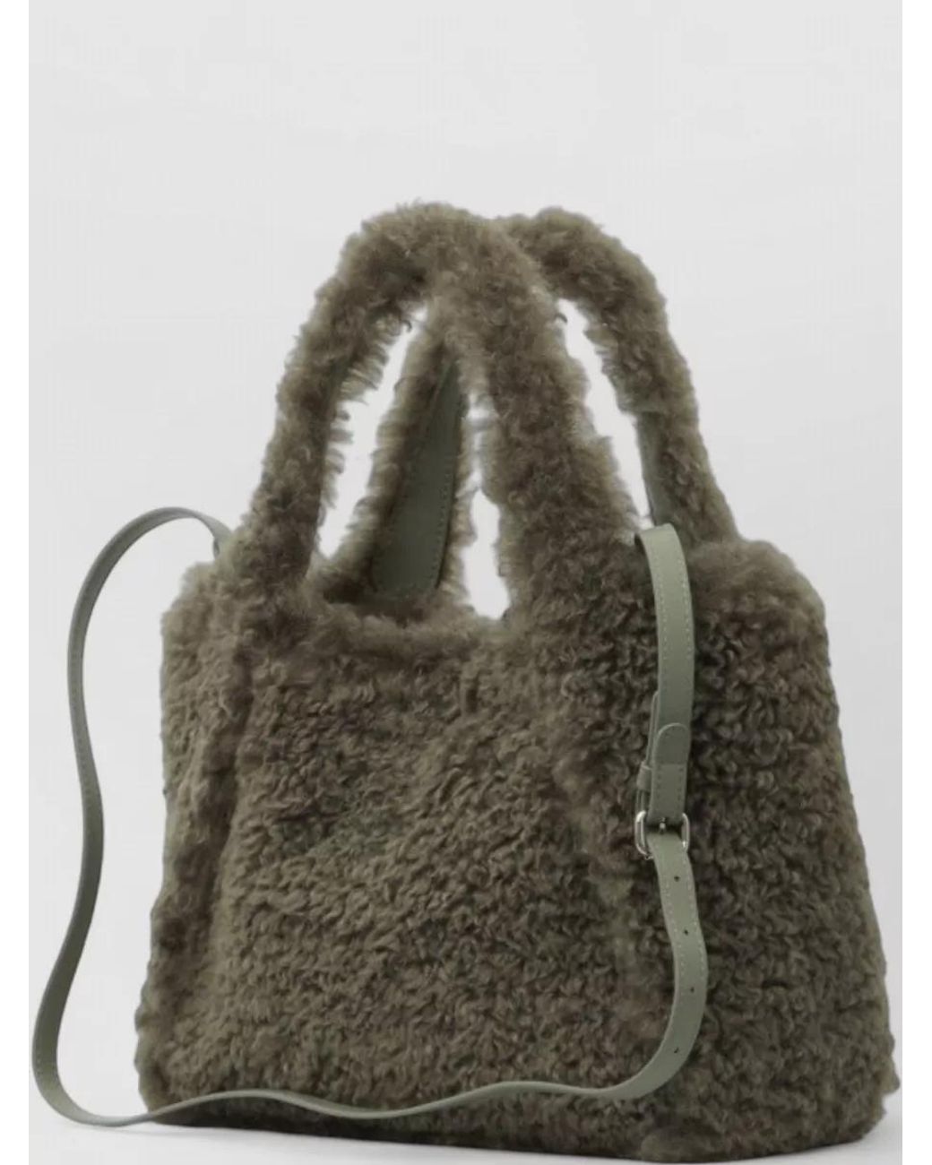 Stella McCartney Green Stella Logo Teddy-Effect Tote Bag