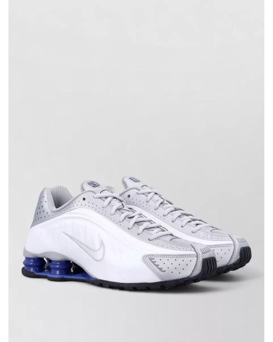 Nike White Shox R4 Low-Top Sneakers