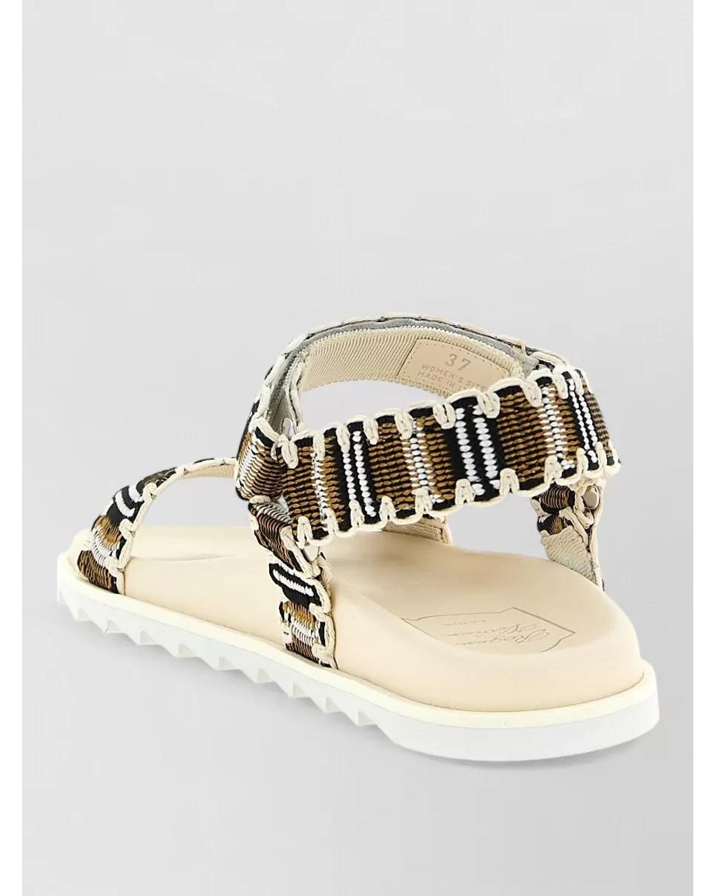 Roger Vivier Metallic Crystal-Embellished Woven Sandals