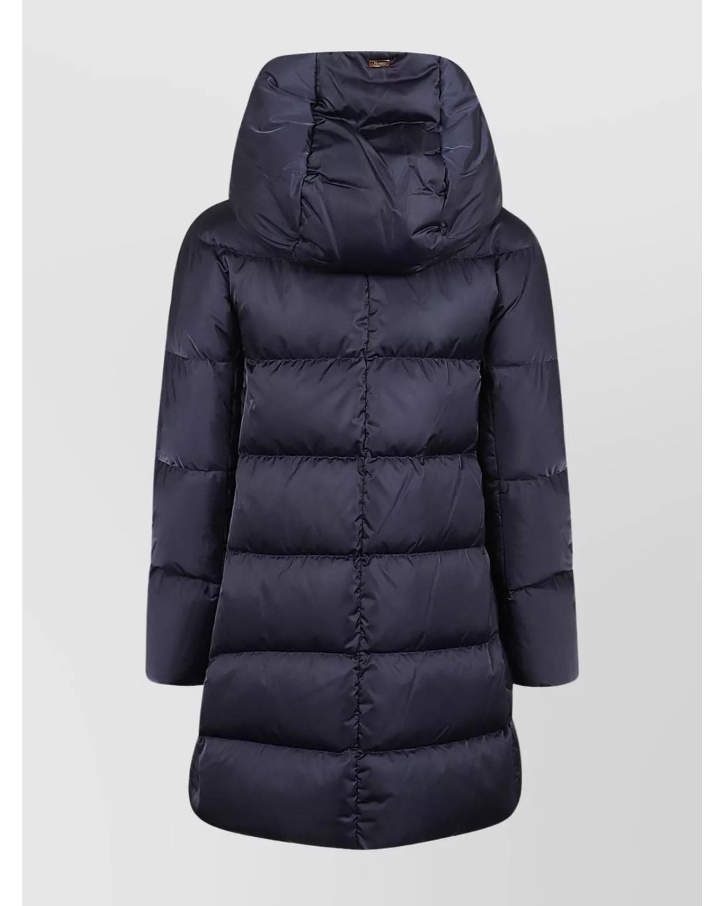 Herno Blue A-Shape Hooded Coat