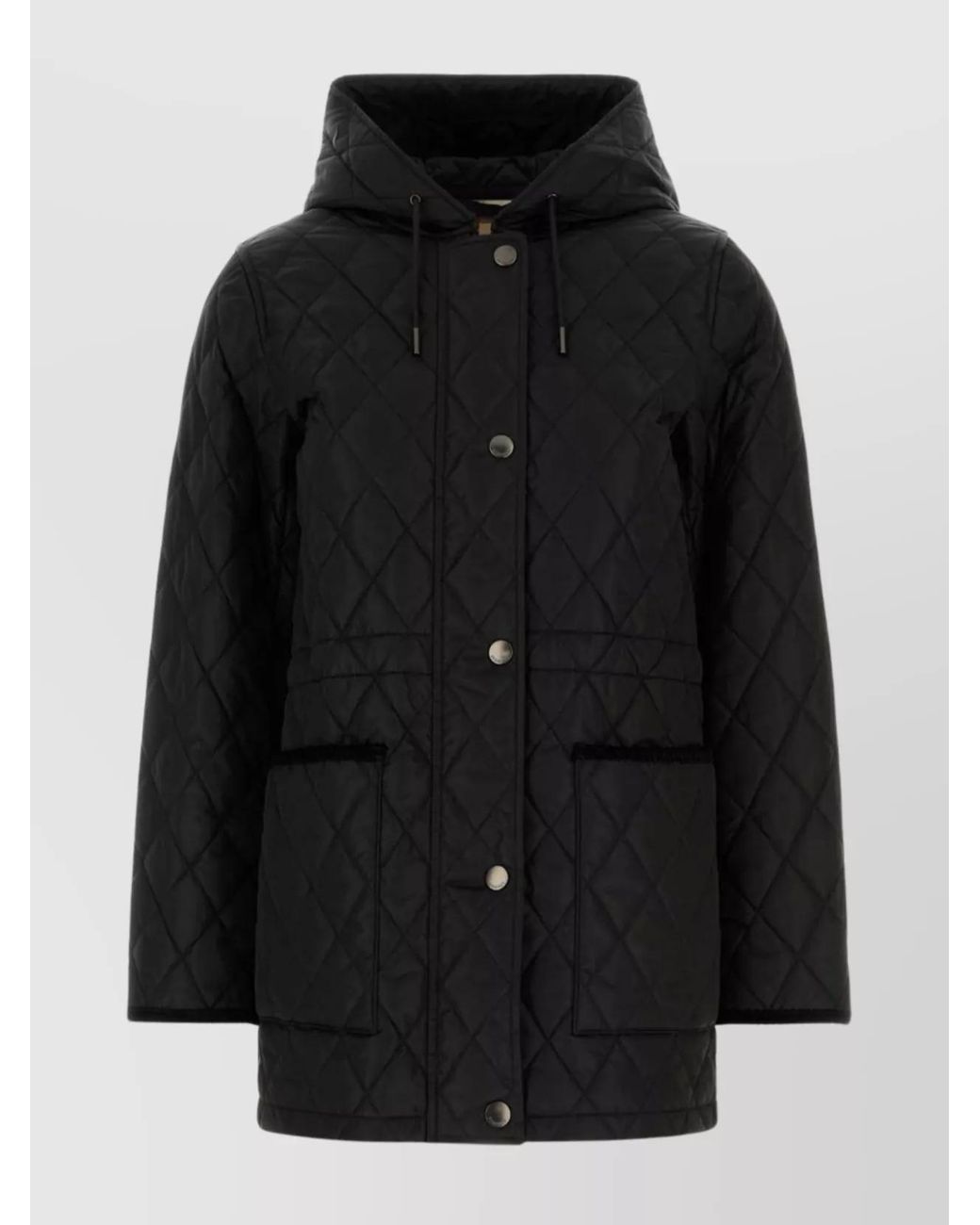 Burberry Black Diamond Quilted Hooded Long Length Jacket