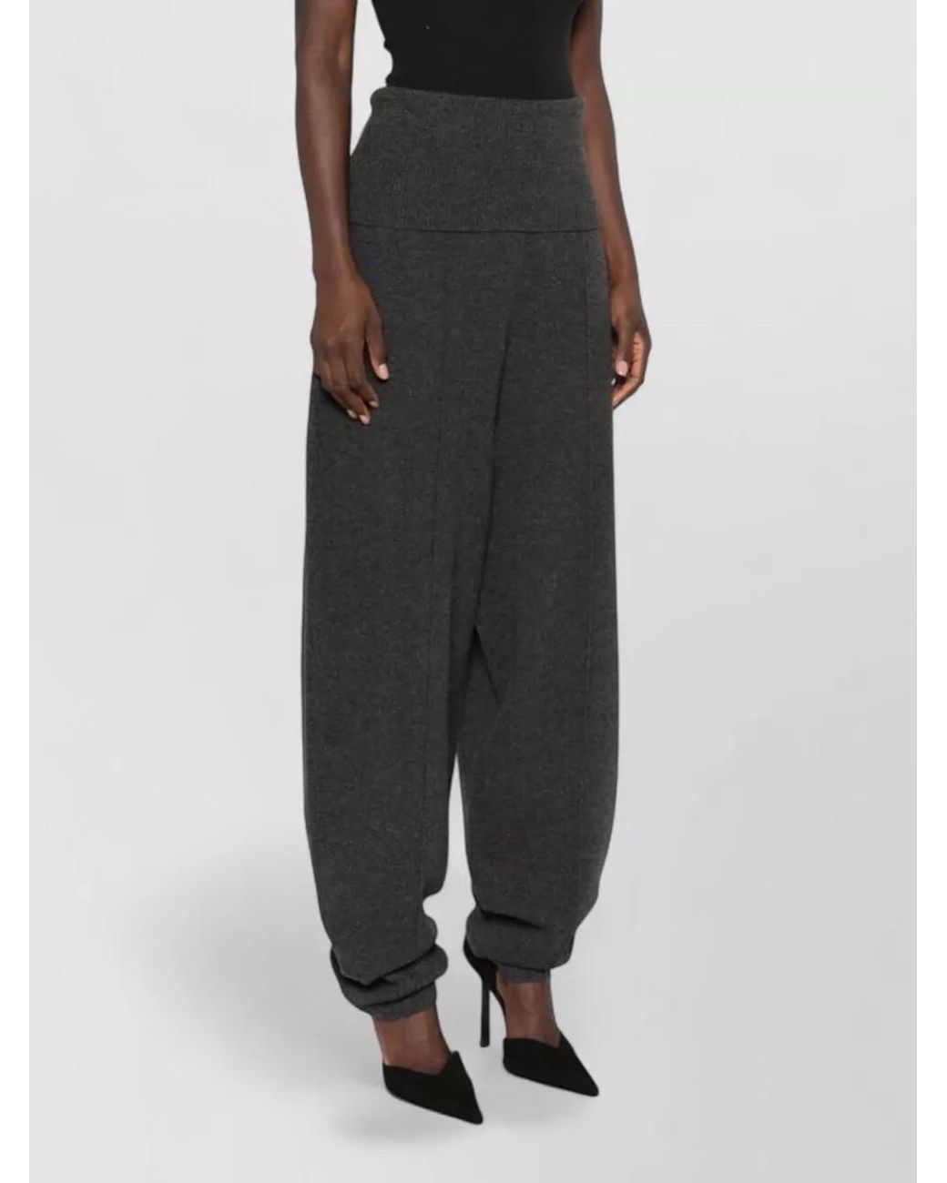 Zimmermann Gray Merino Wool Ribbed Loungewear Trousers