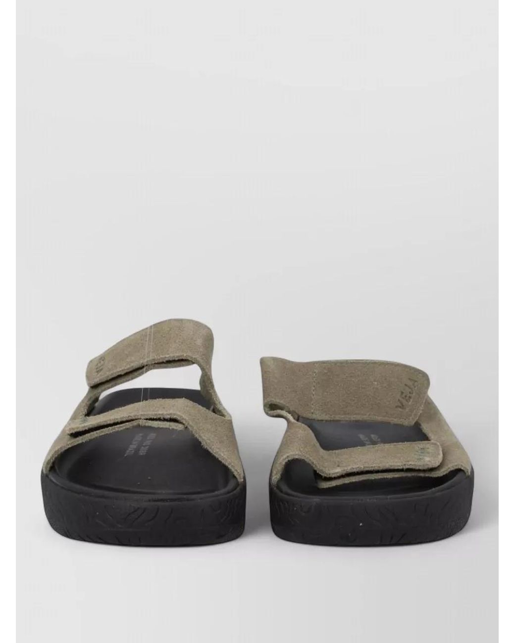 Veja Gray Leather Slides