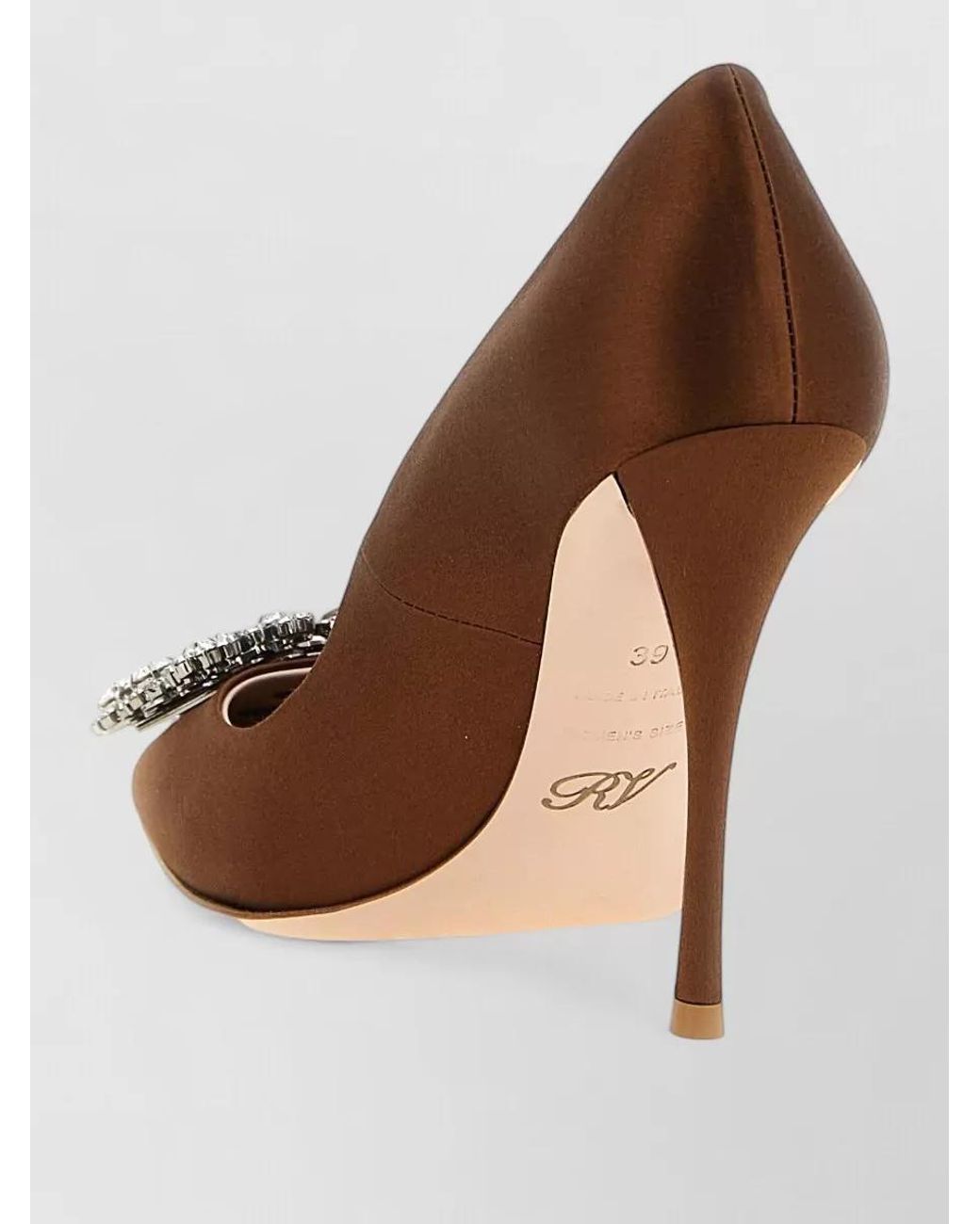 Roger Vivier Brown Silk Satin Pumps