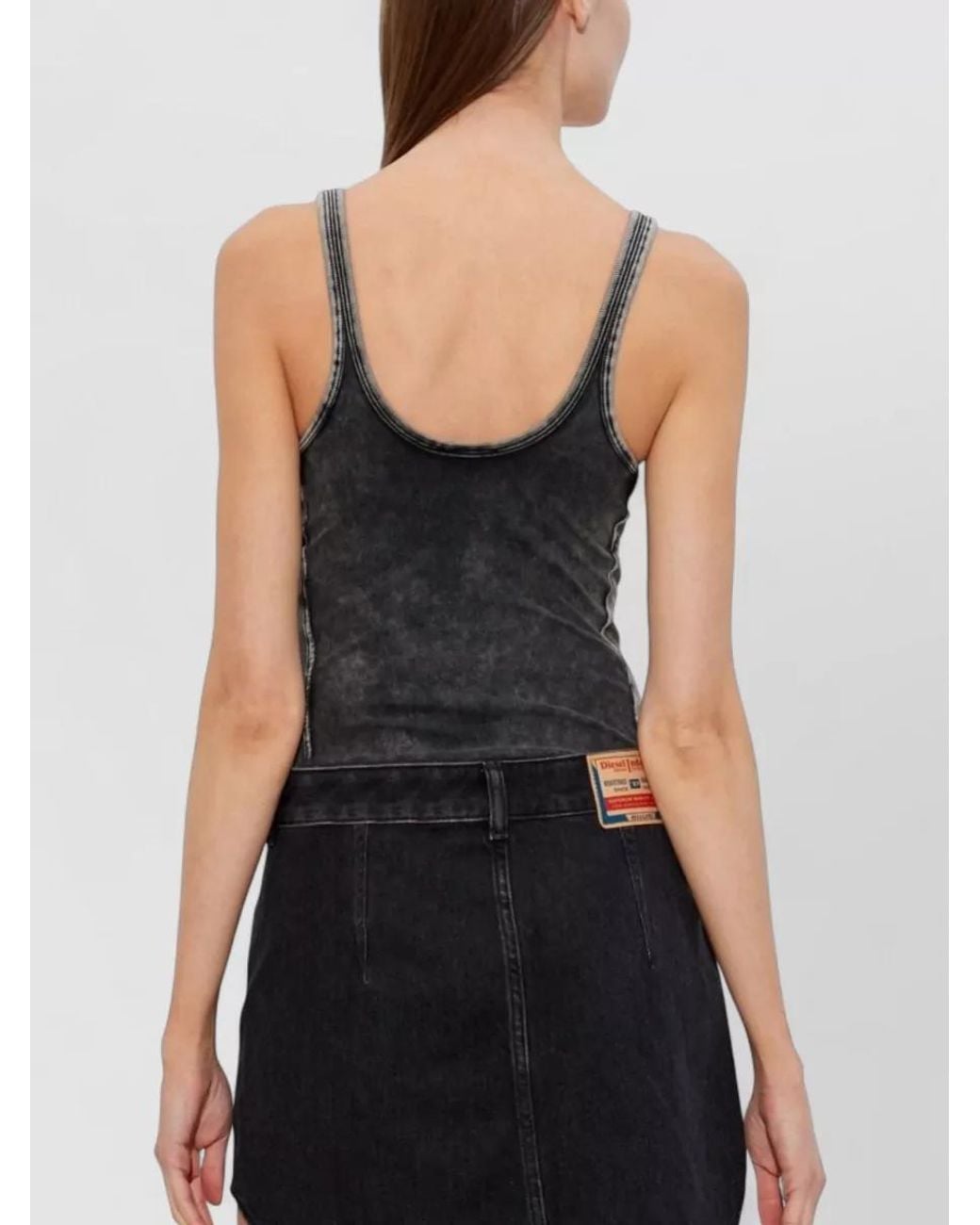 DIESEL Black Cotton Double-Strap Bodysuit