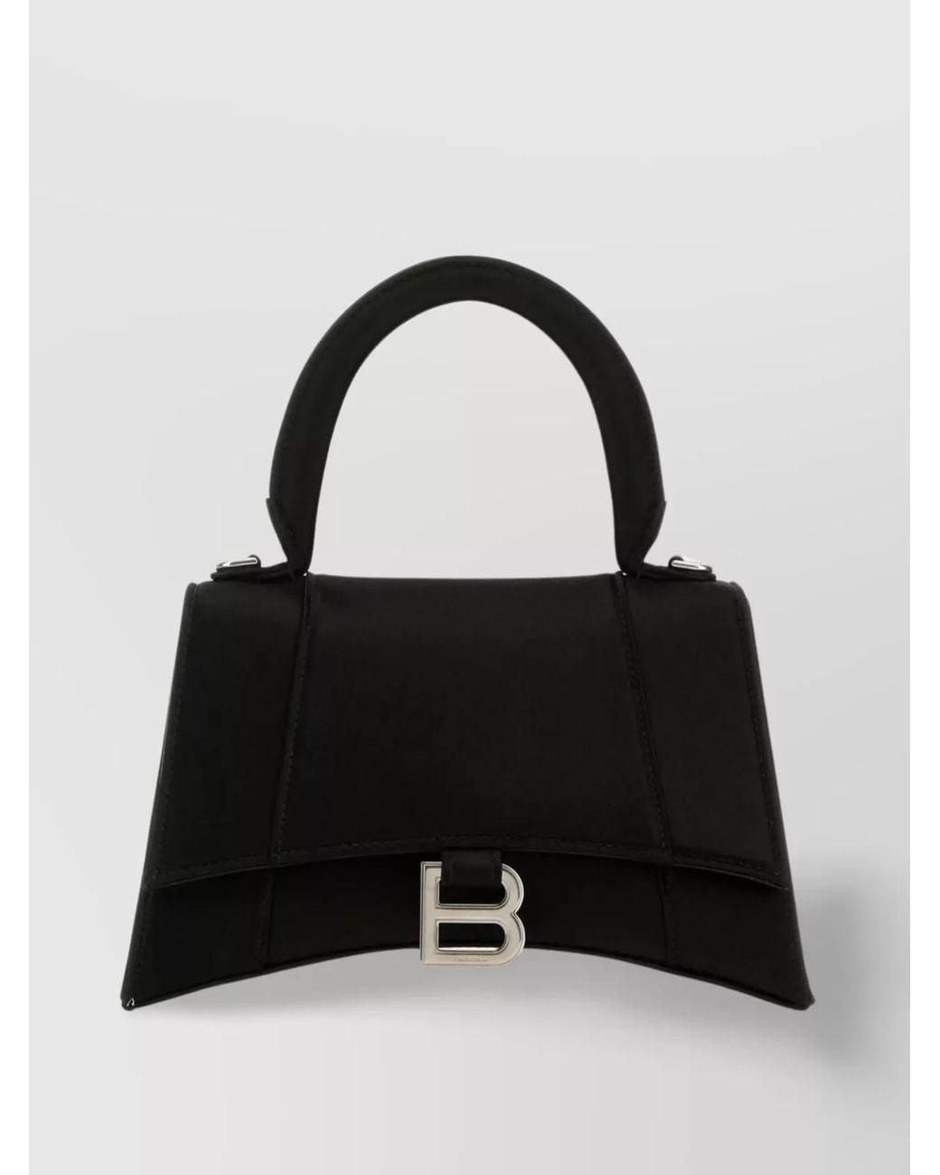 Balenciaga Black Hourglass Small Satin Shoulder Bag