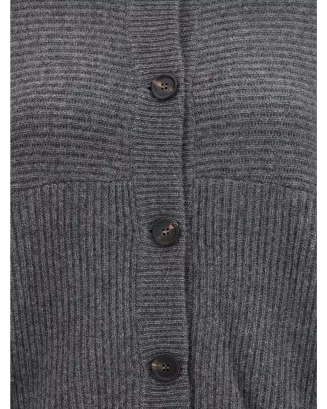 Brunello Cucinelli Gray Cashmere Cardigan