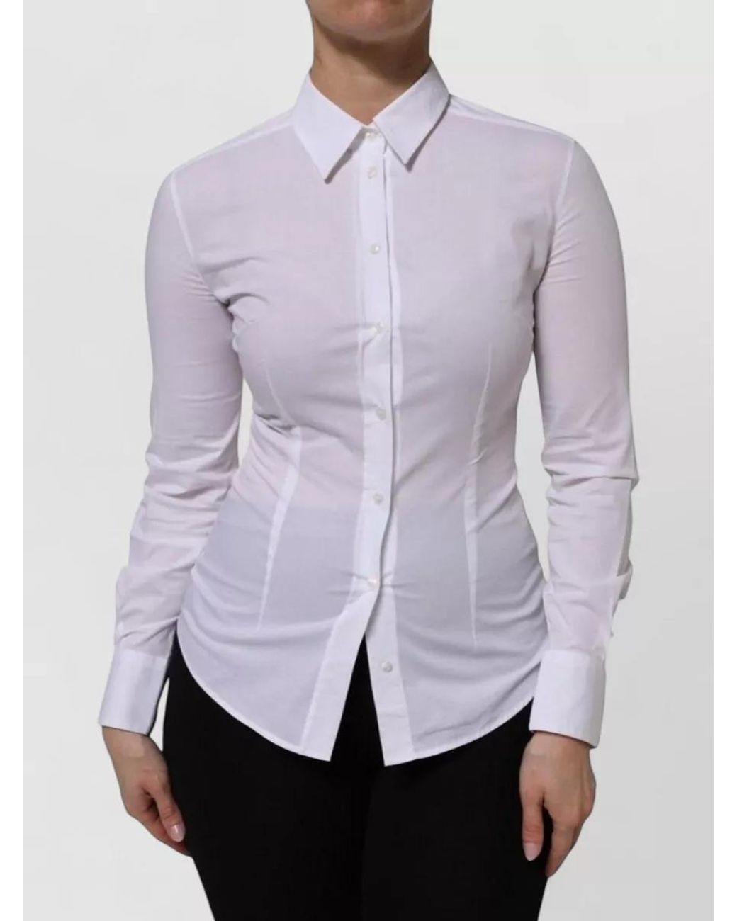 Dolce & Gabbana Purple Cotton Collared Long-Sleeve Shirt for men