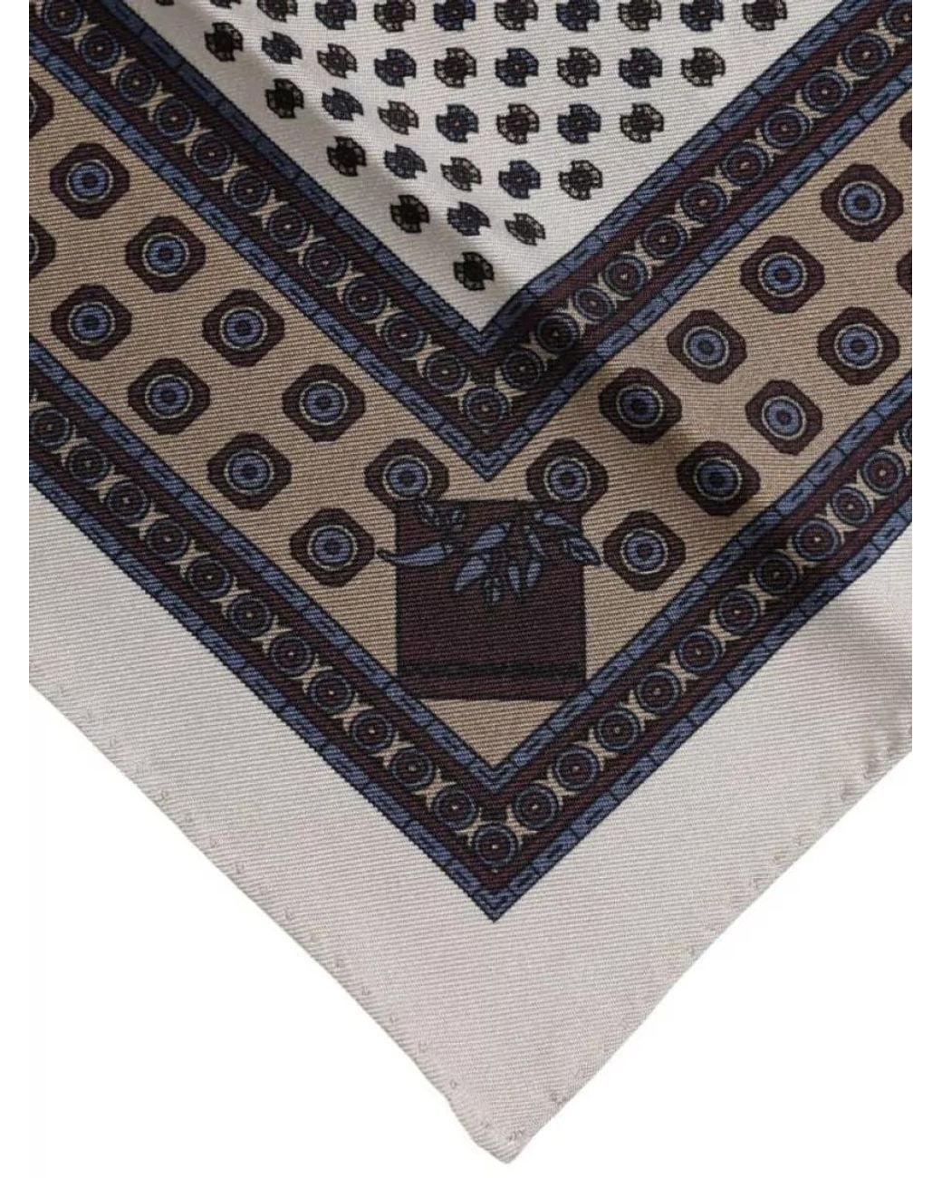 Dolce & Gabbana Gray Silk Patterned Pocket Square for men