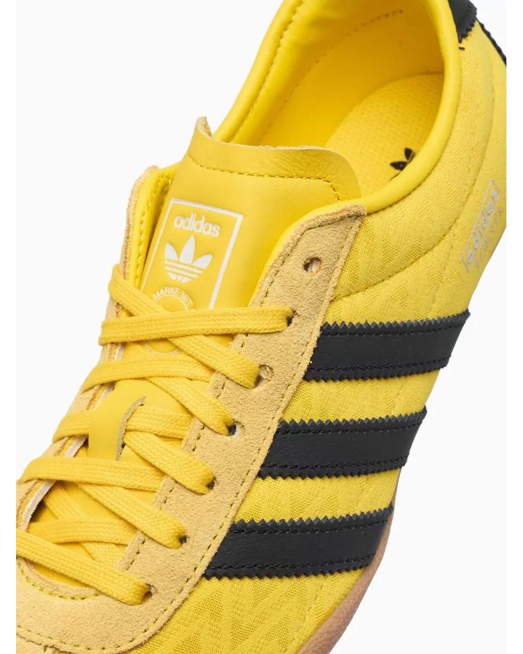Adidas Yellow Leather Lace-Up Sneakers