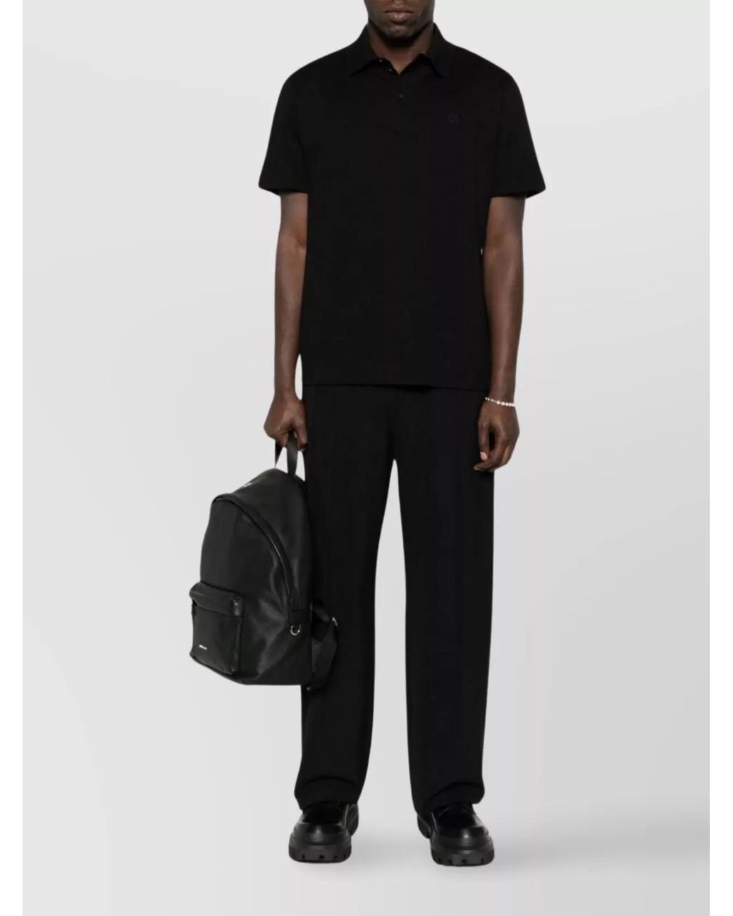 Givenchy Black Cotton Piqué Short-Sleeve Polo Shirt for men