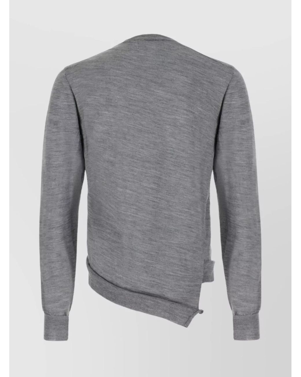 Comme des Garçons Gray Ribbed Asymmetric Cotton Sweatshirt for men