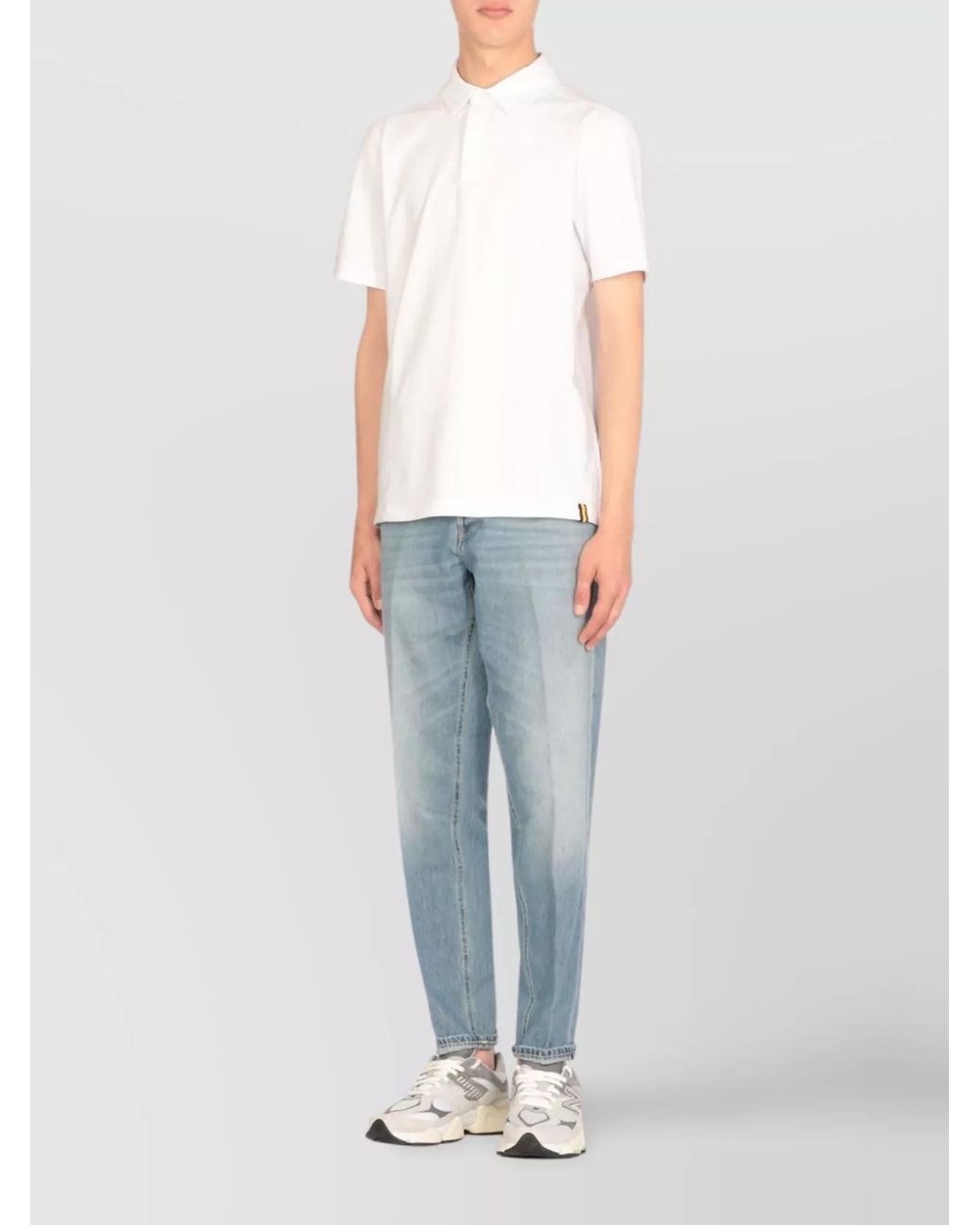 K-Way White Collared Shirt Short Sleeves for men