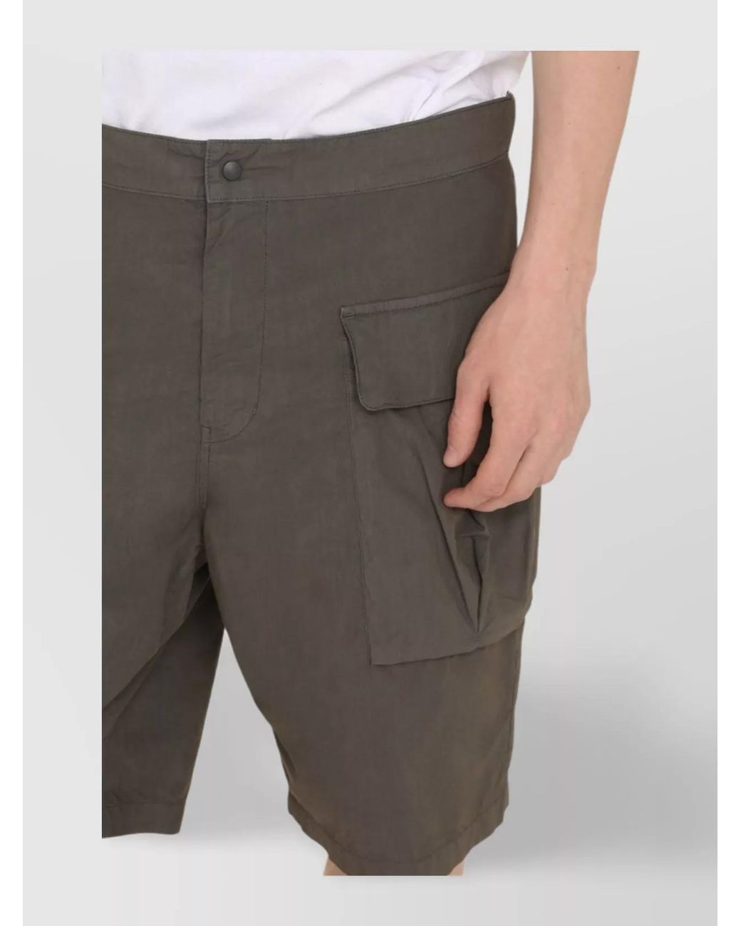 Aspesi Gray Cotton Cargo Bermuda Shorts for men