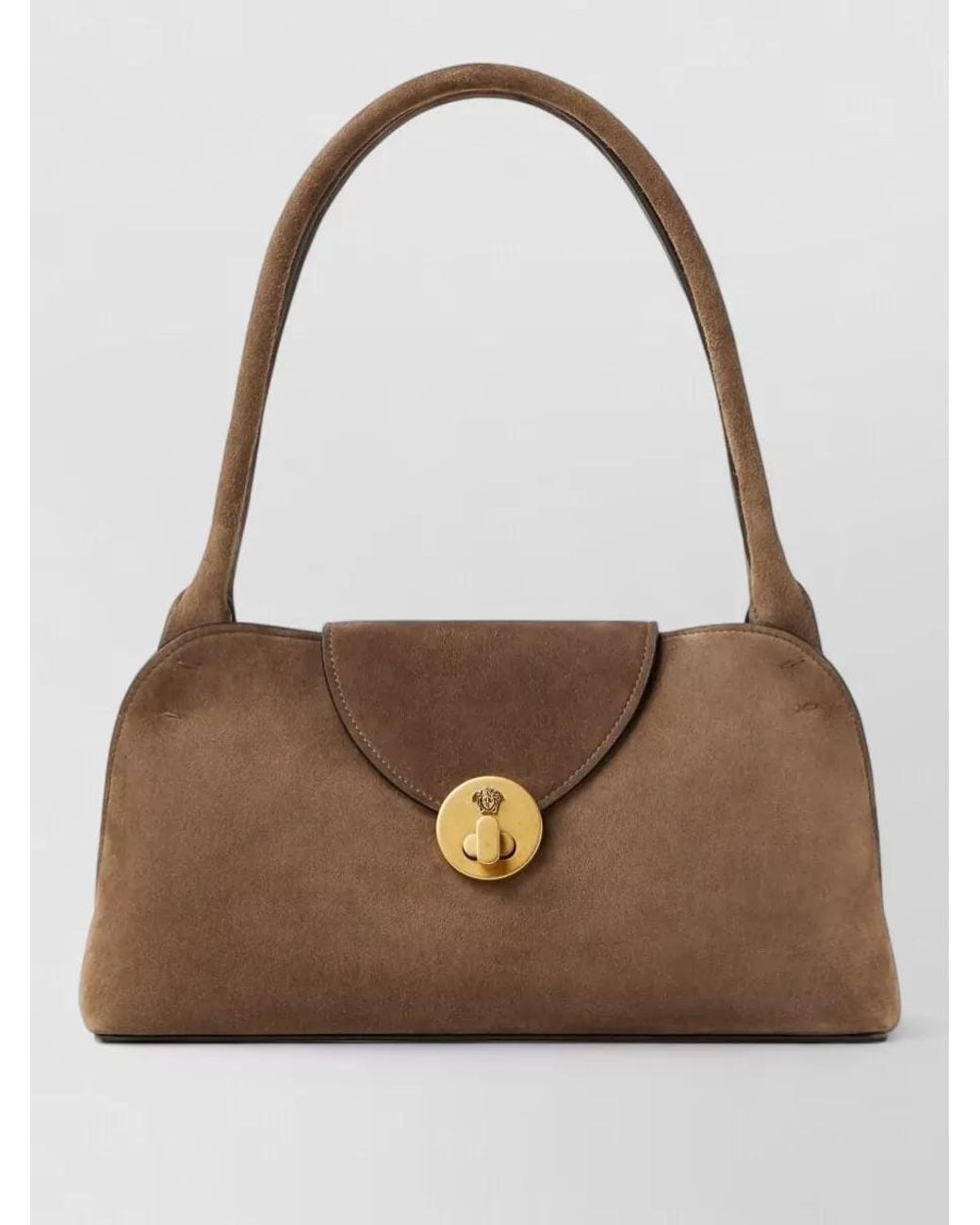 Versace Brown Na Leather Shoulder Bag