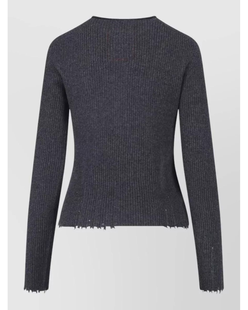 Uma Wang Blue Cashmere Crewneck Sweatshirt