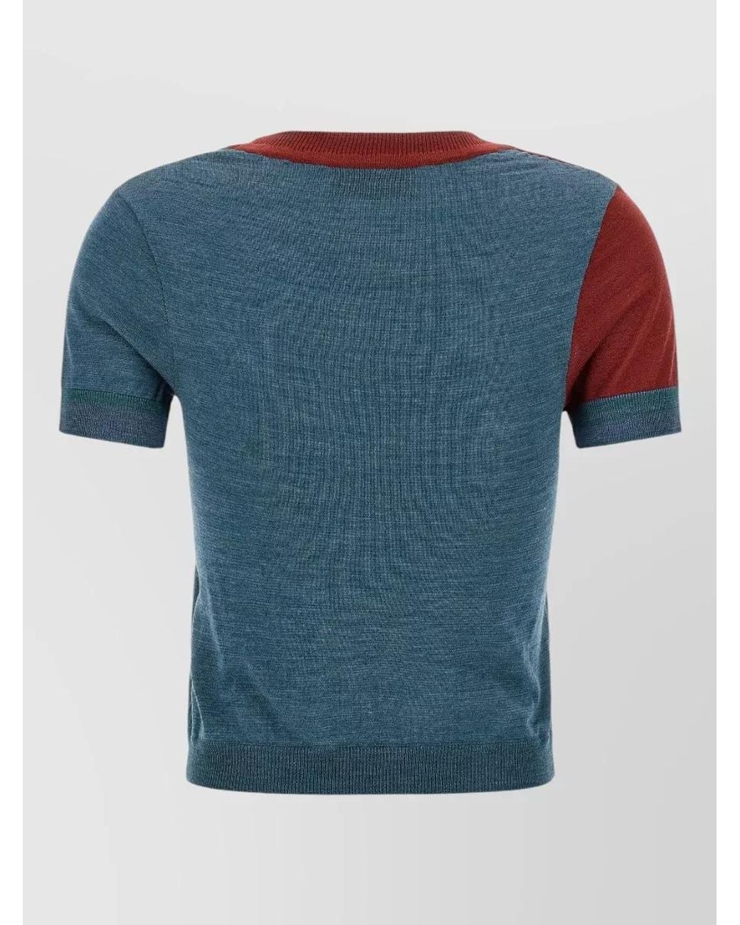 Vivienne Westwood Blue Wool Argyle Short-Sleeve Sweater