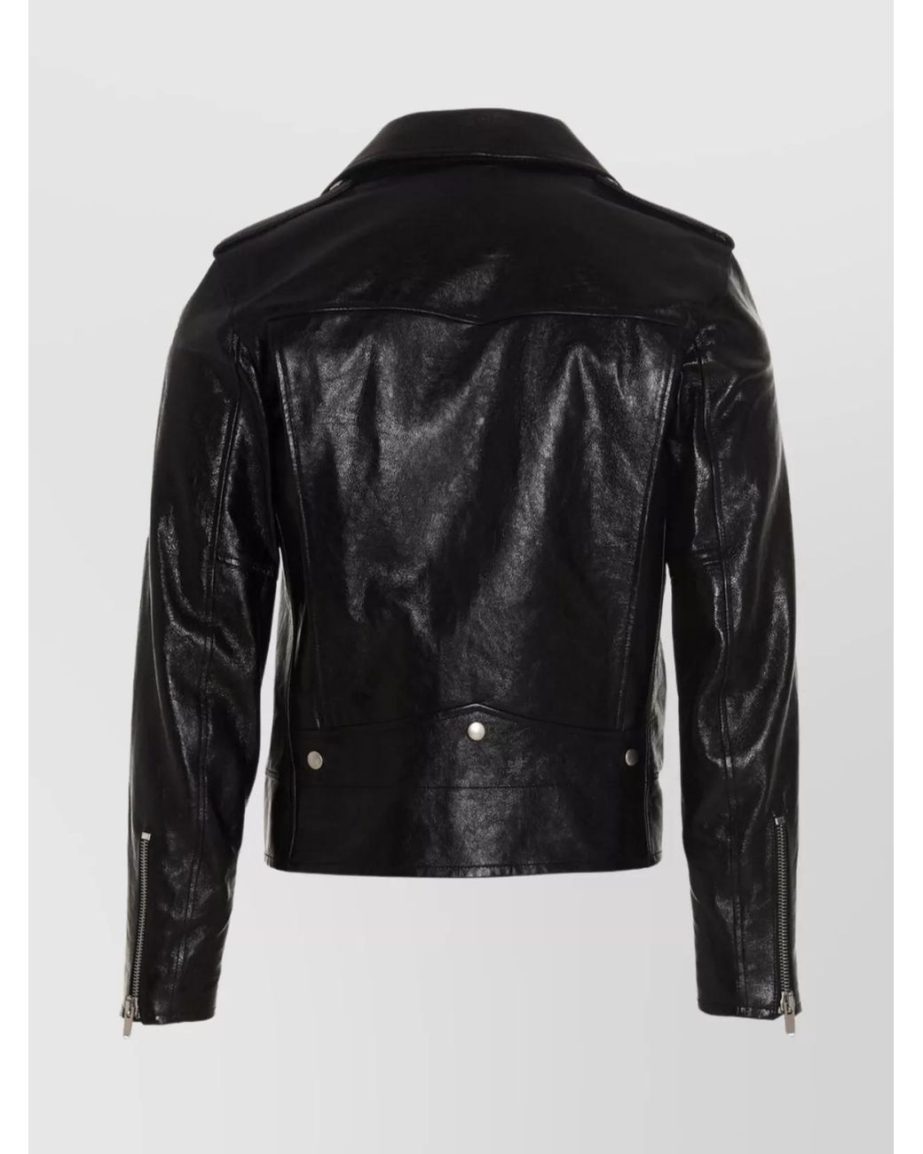 Saint Laurent Black Leather Biker Jacket for men