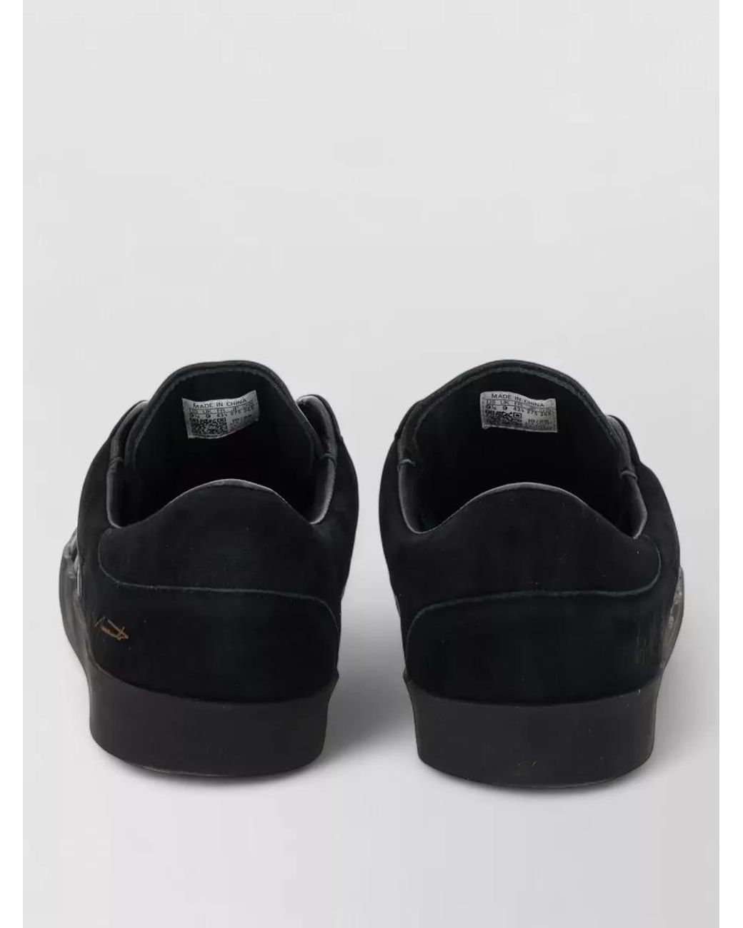 Y-3 Black Leather Lace-Up Sneakers