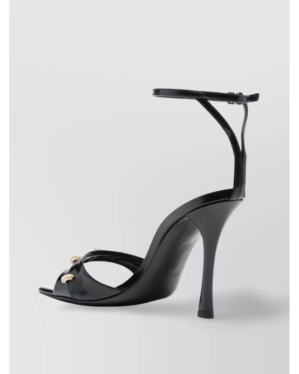 Givenchy Black Leather Crystal Embellished Sandals