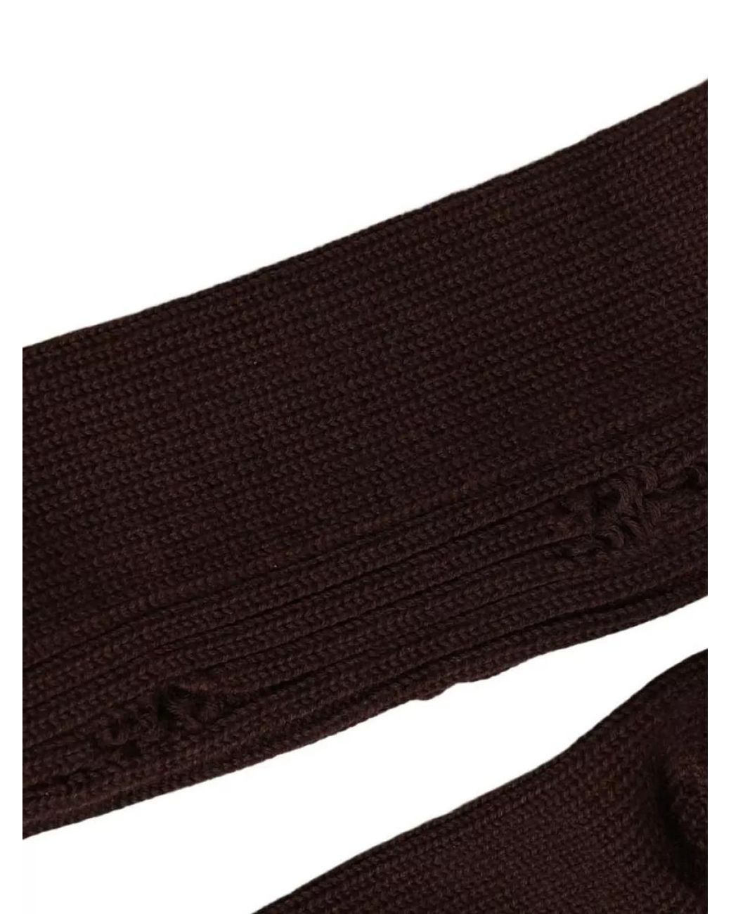 Dolce & Gabbana Brown Cotton Distressed Mid Calf Socks for men