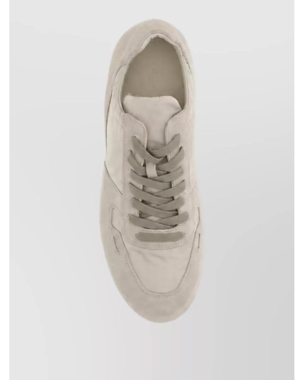Rick Owens Natural Calf Leather Low-Top Lace-Up Sneakers for men