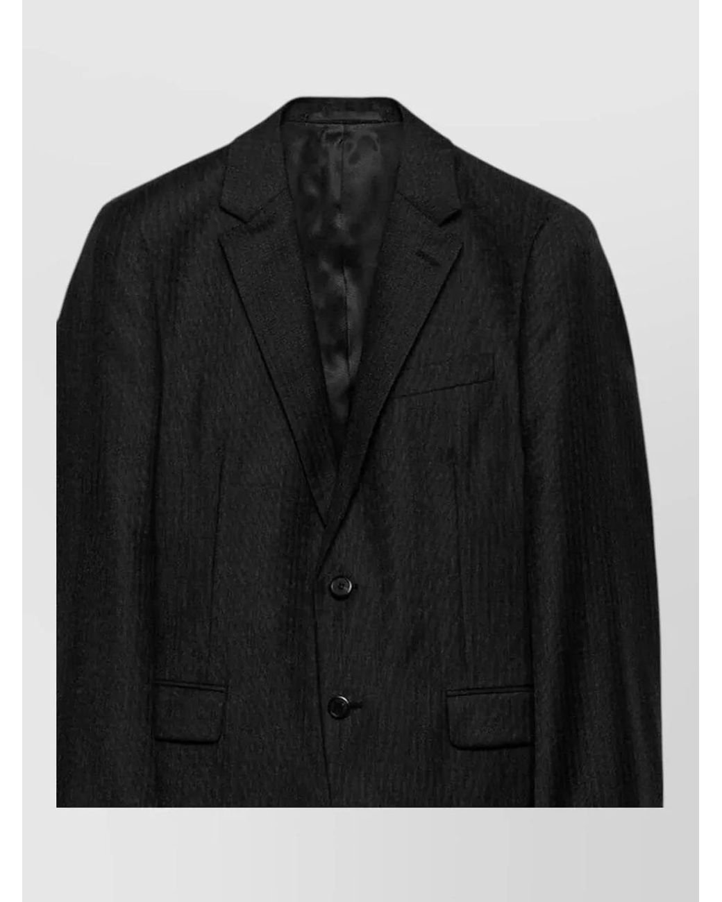Prada Black Cashmere Virgin Wool Single-Breasted Suit for men