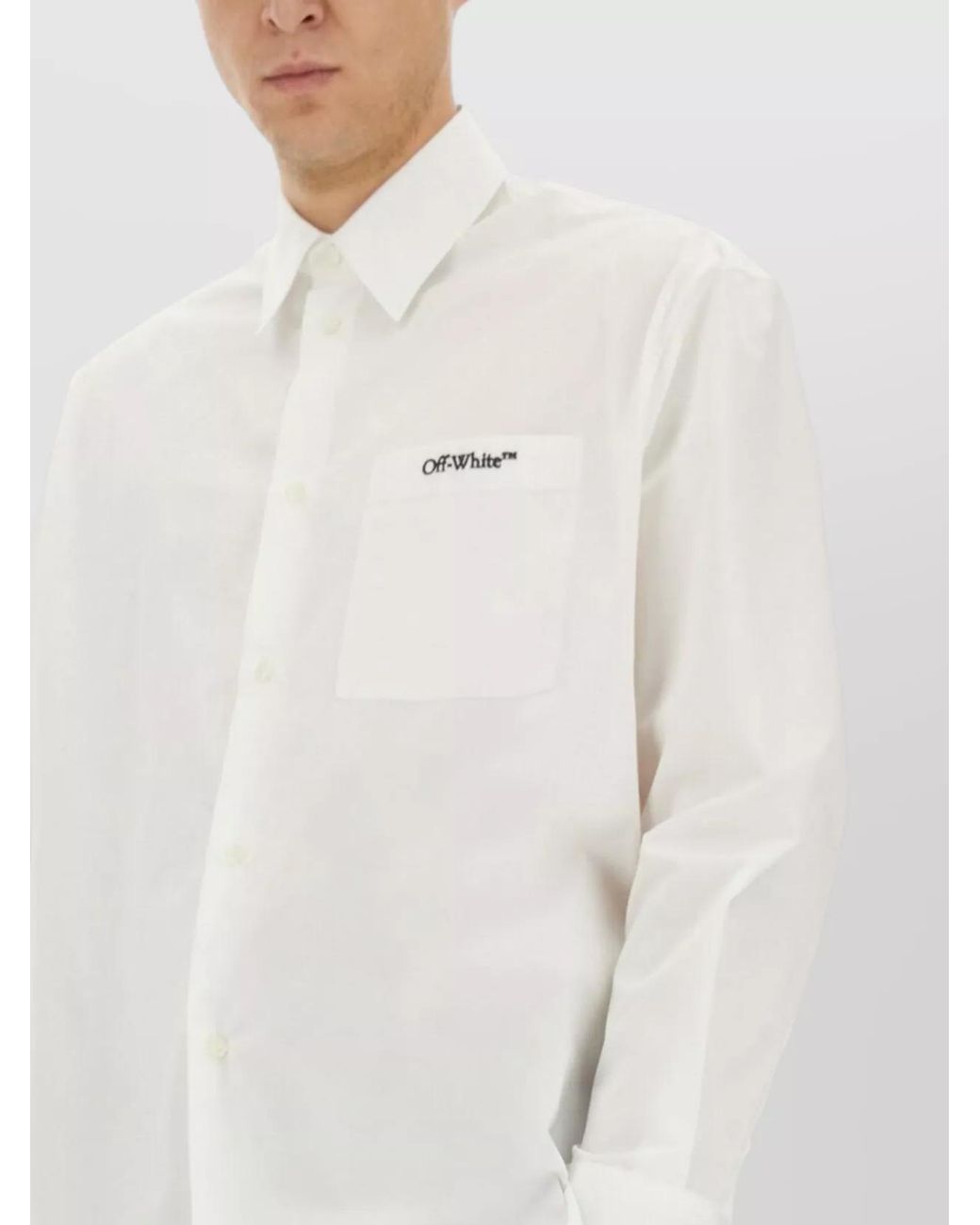 Off-White c/o Virgil Abloh White Cotton Logo-Print Shirt for men