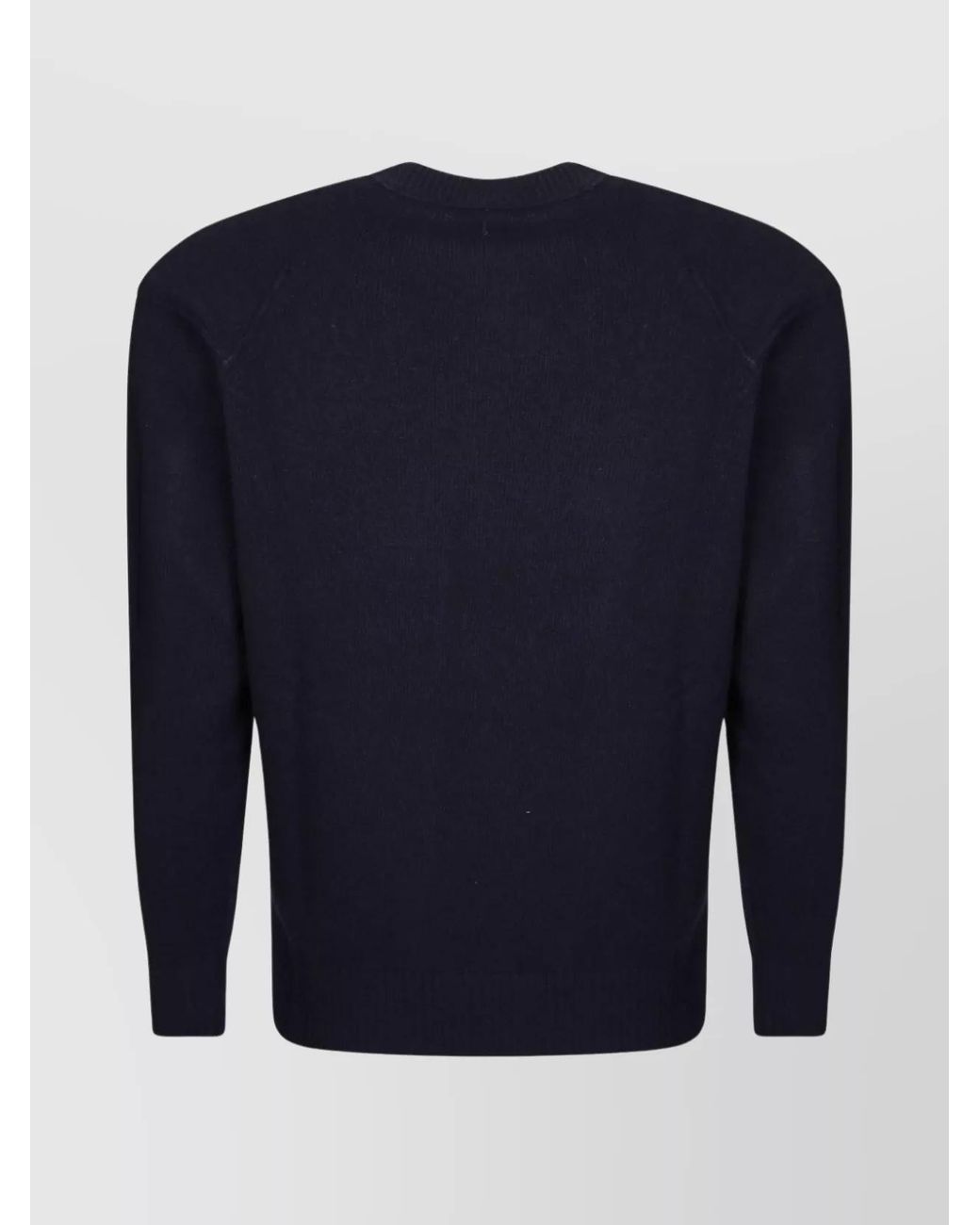 C P Company Blue Merino Wool Ribbed Regular-Fit Crew-Neck Jumper for men