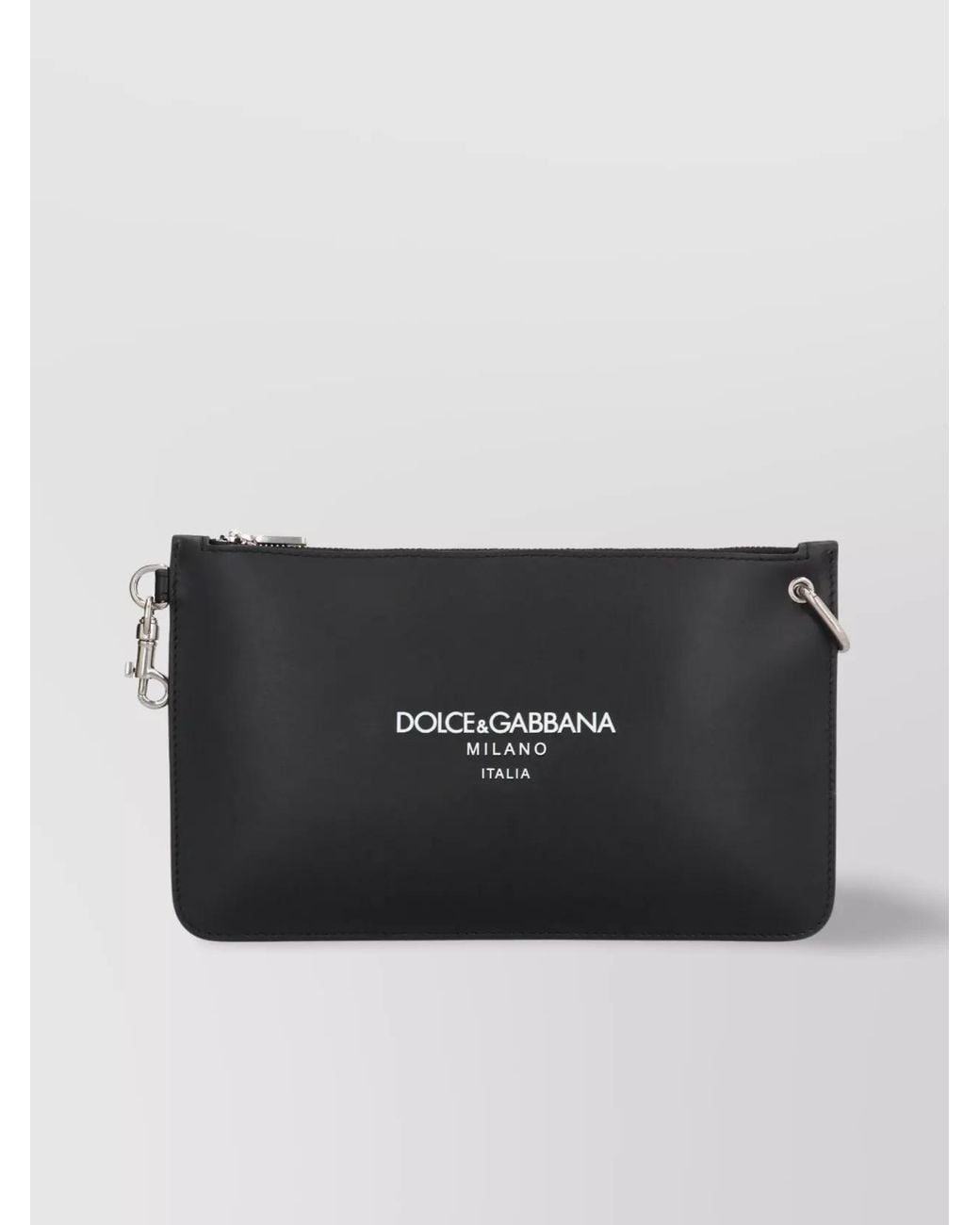 Dolce & Gabbana Black Calf Leather Clutch Bag for men