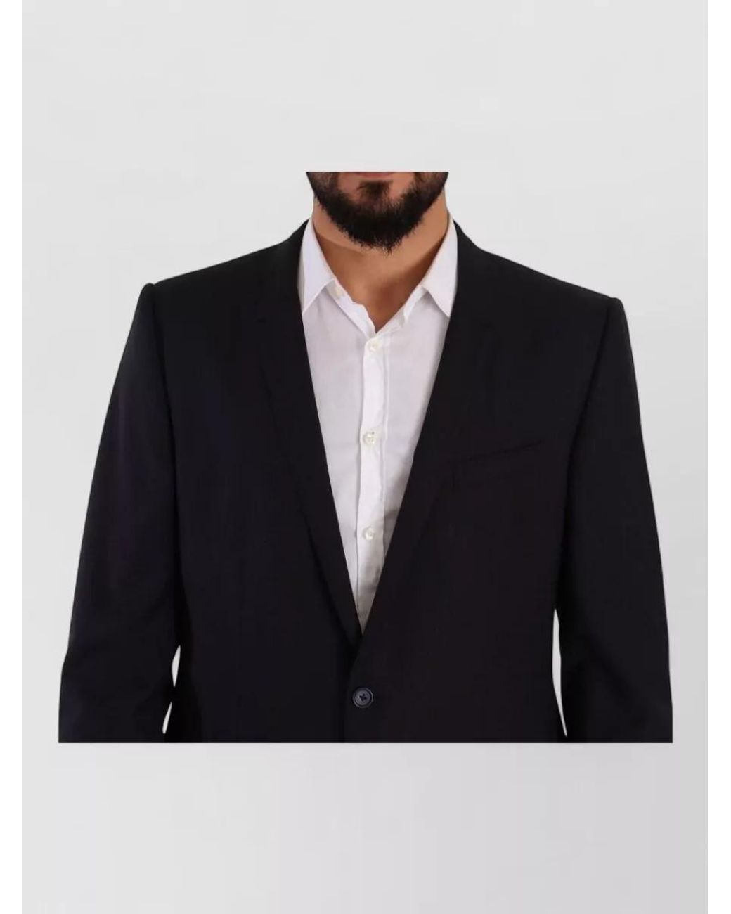 Dolce & Gabbana Black Wool Silk Single Breasted Suit for men
