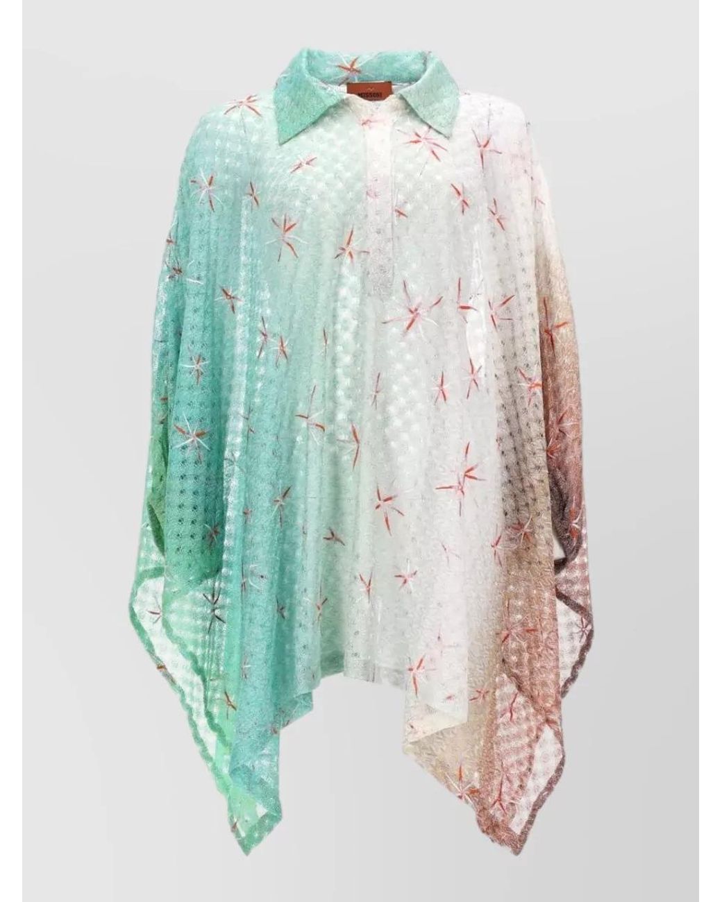 Missoni Blue Metallic Viscose Poncho