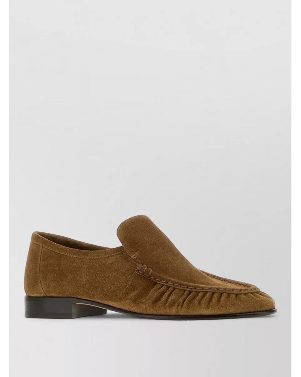 The Row Brown Suede Loafers