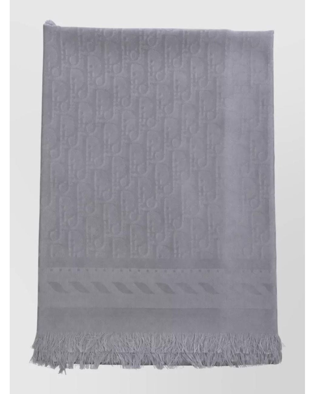 Dior Gray Silk Wool Scarf