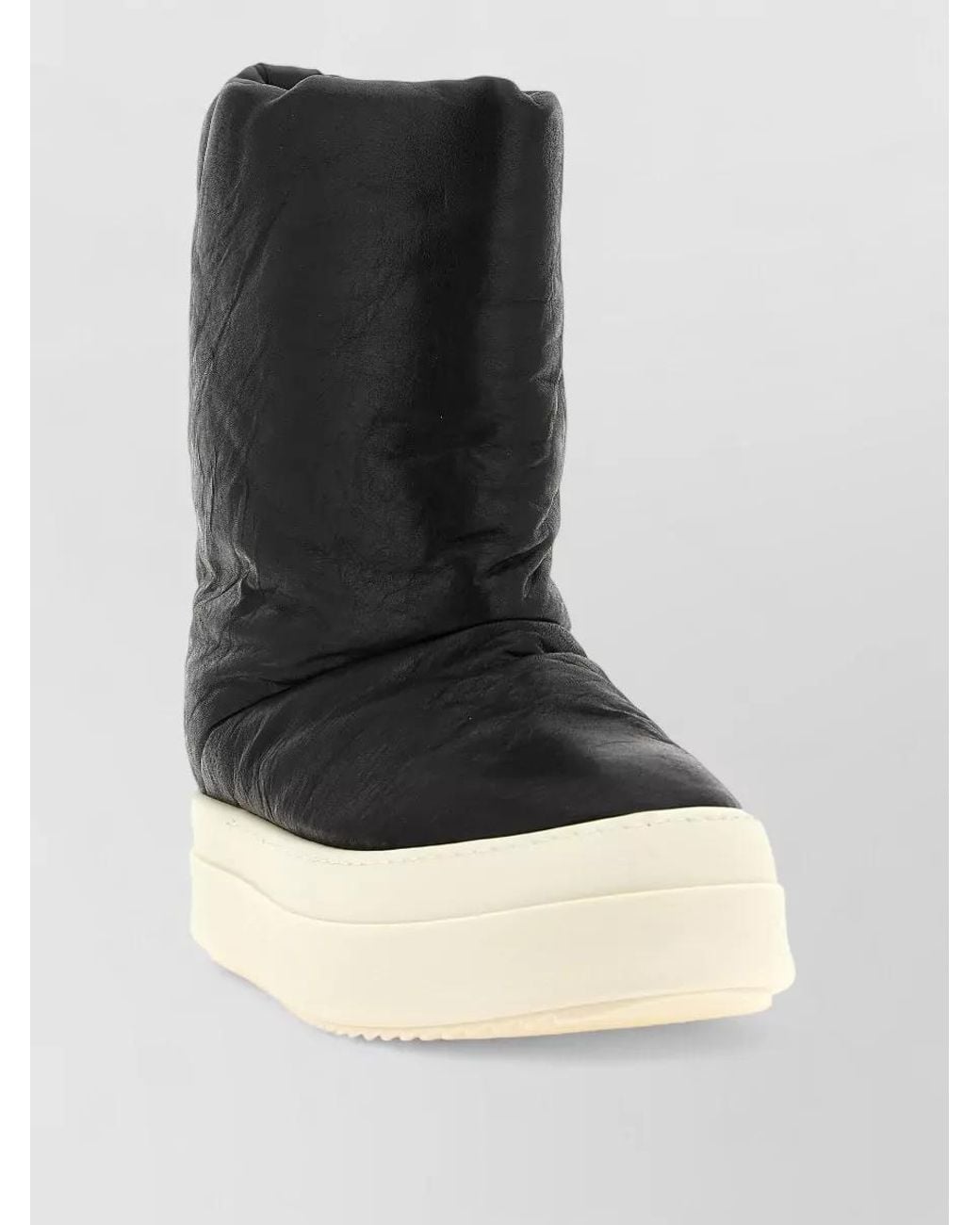 Rick Owens Black Leather Mega Bumper Lunar Hi-Top Sneakers for men