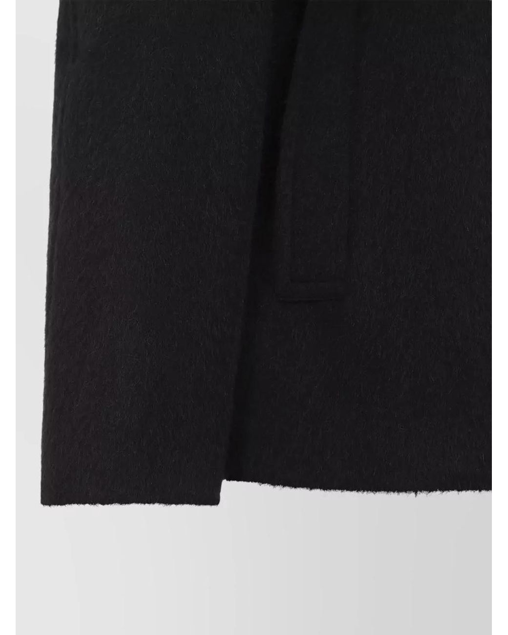 Studio Nicholson Black Brushed Hooded Oversized Coat