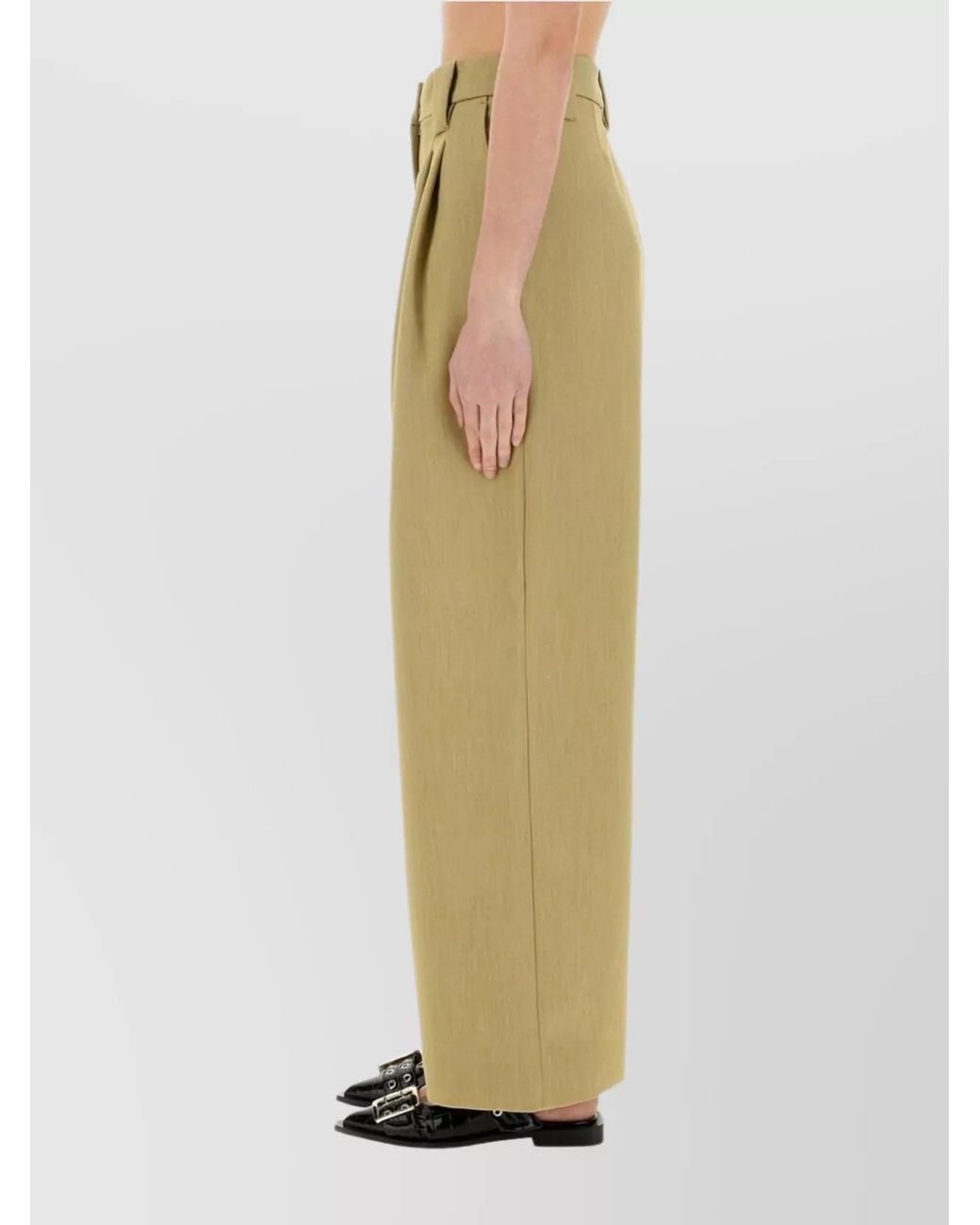 Ganni Green Wide Trousers