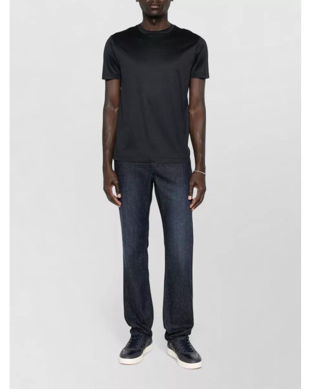 Emporio Armani Black Crew Neck Short-Sleeve T-Shirt for men